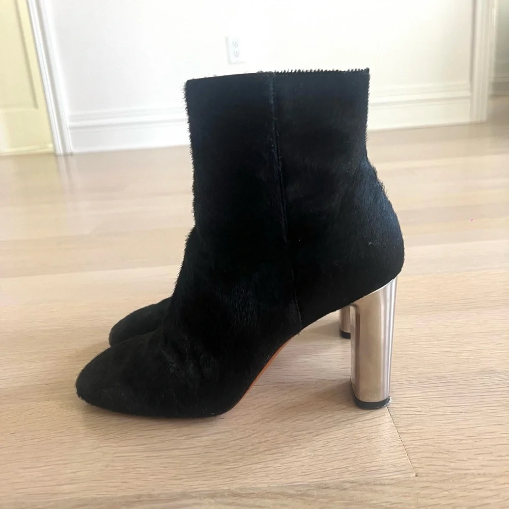 CELINE Cowhide Black Ankle Boot with silver heel 37 - Picture 2 of 9